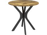 Tavolo Da Pranzo Fortuna Lai, Tavolo Da Cucina Rotondo, Tavolo Da Pranzo Moderno Tavolino Da Caffè Con Struttura In Acciaio Spider, Tavolo Da Bar Per 2 Persone, Ø78 X 75 Cm, Marrone Rustico