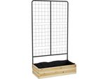 Fortuna Lai Aiuola Rialzata Con Supporto Per Piante Rampicanti, Fioriera In Legno Naturale, Aiuola Per Erbe Aromatiche E Fioriera Per Giardino E Balcone, 80 X 38 X 145 Cm