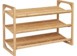 Fortuna Lai Scarpiera Scarpiera Con 3 Ripiani E Maniglia Per Max. 9 Paia Di Scarpe Organizer Per Scarpe Bambù 76 X 33 X 51 Cm Naturale