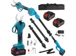 Cesoie Elettriche 2 In 1 - Cesoie Telescopiche - Senza Fili - Motore Brushless - Asta Di Prolunga - Batteria Da 21 V - Blu