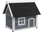 Fortuna Lai Casa Per Gatti, Cuccia Per Gatti In Legno, Con Tetto Apribile In Asfalto, Resistente Alle Intemperie, Con Finestra, 3 Porte, 77 X 57,5 X 68 Cm, Grigio