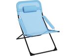 Fortuna Lai Sedia Pieghevole Sedia Da Giardino Schienale Regolabile Sedia Da Campeggio Cuscino 120 Kg Rete Blu