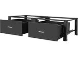 Base Per Lavatrice - Doppio Zoccolo Con 2 Cassetti - Altezza 20 Cm - Per Lavatrice E Asciugatrice - Nero