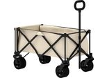 Carrello Da Giardino Fortuna Lai Con Portata Massima Di 100 Kg, Carrello Di Trasporto Pieghevole Con Telone Rimovibile, Maniglia, Ruote, Carrello A Mano, Carrello Da Giardino Da 138 Litri, Carrello Portautensili Per Casa E Giardino, Colore Beige