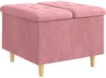 Vidaxl Pouf Con Cuscino Rosa 60 X 60 X 45 Cm Velluto