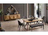 Elegante Set Di Mobili Tavolo In Legno Di Design 4 Sedie Imbottite Panca Consolle