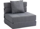 Fortuna Lai Poltrona Letto Pieghevole 2 In 1, Portata Massima 100 Kg, Divano Letto, Poltrona Pieghevole Con Funzione Letto, Poltrona Relax, Letto Per Ospiti, Grigio Scuro