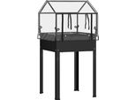 Fortuna Lai Aiuola Rialzata Con Copertura, Aiuola Rialzata Per Erbe Aromatiche Con Fori Di Drenaggio, Fioriera In Metallo, Resistente Alle Intemperie, Aiuola Per Ortaggi, Aiuola Da Giardino, Aiuola Per Giardino, Balcone, 60 X 60 X 120 Cm, Nero