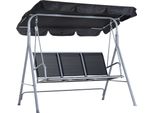 Fortuna Lai Altalena Hollywood 3 Posti Elegante Altalena Da Giardino Con Tettoia Telaio In Metallo Grigio Argento 171X108X154 Cm Per Giardino Terrazza