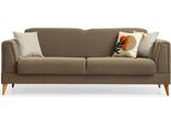 Divano Imbottito Da Salotto Color Tortora Divano Di Design A 3 Posti Struttura In Legno