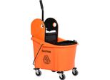 Carrello Per La Pulizia Fortuna Lai Con Secchio Mobile E Dispositivo Di Strizzatura 36 Litri Nero/Arancione 54X41X91,5 Cm Per La Pulizia Professionale