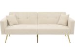Fortuna Lai Vecchio Codice: WF200993995B, Divano Letto Con Funzione Letto, Angolo Regolabile, Gambe Dorate, Con Cuscini E Tasche Laterali Portaoggetti
