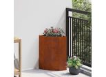 Maison Exclusive - Fioriera Angolare Arrugginita 30 X 30 X 50 Cm Acciaio Resistente Alle Intemperie