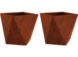 Maison Exclusive - Vaso Per Piante 2 Pezzi Ruggine 40 X 40 X 40 Cm Acciaio Resistente Alle Intemperie