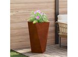 Maison Exclusive - Vaso Da Fiori Ruggine 40 X 40 X 75 Cm Acciaio Resistente Alle Intemperie