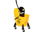Carrello Per La Pulizia Fortuna Lai Con Secchio Mobile E Dispositivo Di Strizzatura 26 Litri Giallo 44X36X90 Cm Leggero Ed Efficiente Per Una Pulizia Accurata