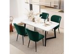 Fortuna Lai Sedia Da Pranzo (4 Pezzi), Verde Scuro, Sedia Imbottita Sedia Di Design Con Schienale, Seduta In Velluto E Struttura In Metallo
