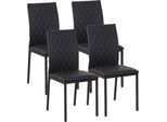Fortuna Lai Set Di 4 Sedie Da Pranzo Imbottite Con Gambe In Acciaio Nero 41 X 50 X 91 Cm Per Una Sala Da Pranzo Moderna