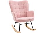 Fortuna Lai Sedia A Dondolo Poltrona A Dondolo Poltrona Dondolo Poltrona Accentuale Poltrona Relax Poltrona Da Salotto Per Camera Da Letto, Fino A 120 Kg, Similcuoio Di Agnello, Rosa