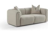 Elegante Divano Bianco Imbottito Designer Soggiorno Tessile Divano A 3 Posti