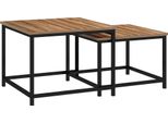 Fortuna Lai Set Di 2 Tavolini Tavolino In Stile Industriale Tavolino Da Salotto Con Effetto Legno E Acciaio Naturale