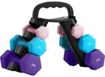 Set Di Manubri Fortuna Lai Con Supporto Di Stoccaggio, Set Con 6 Manubri Per Allenamento Fitness, 2 X 1 Kg, 2 X 3 Kg, 2 X 5 Kg