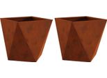 Maison Exclusive - Vaso Per Piante 2 Pezzi Ruggine 50 X 50 X 50 Cm Acciaio Resistente Alle Intemperie
