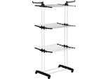 Fortuna Lai Stendibiancheria A Torre Con Rotelle 4 Livelli Estraibili Stendibiancheria Da Terra Nero 73 X 45,5 X 177 Cm Per Asciugare Risparmiando Spazio