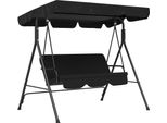 Fortuna Lai Altalena Da Giardino A 3 Posti Con Tetto Regolabile, Struttura Stabile In Acciaio, Nero, 172 X 110 X 153 Cm Per Giardino E Terrazza