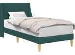Vidaxl Struttura Letto Con Testiera Verde Scuro 90 X 200 Cm Tessuto