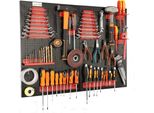 Botle® Pannello Portautensili In Metallo 80 X 60 Cm, Mensola A Muro + Set Di 24 Portautensili, Contenitore Per Piccoli Oggetti, Officina A Muro Mensola Sospesa Scaffale Di Smistamento Scaffale A Cassetti Scaffale A Incastro