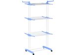 Fortuna Lai Asciugatrice Stendibiancheria A Torre 73 X 64 X 177 Cm Estensibile Con Rotelle 4 Livelli Per Interni Ed Esterni Acciaio Blu | .De