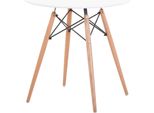 Milanihome.It - Tavolo Da Pranzo Moderno Di Design Rotondo Piano In Abs Bianco Diametro 80 Con Gambe In Legno E Struttura In In Metallo Per Internodi Colorebianco