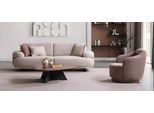 Elegante Set Da Salotto – Divano A 3 Posti Beige E Poltrona Marrone