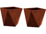 Maison Exclusive - Fioriera 2 Pezzi Ruggine 30 X 30 X 30 Cm Acciaio Resistente Alle Intemperie