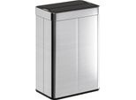 Cestino Fortuna Lai Con Sensore, Capacità 55 L, Coperchio A Farfalla, Apertura Automatica, Acciaio Inossidabile, Colore Argento