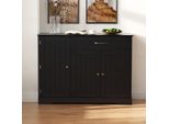 Fortuna Lai Credenza Moderna Ed Elegante Con 3 Ante E Un Cassetto, Mobile Da Buffet Per Sala Da Pranzo, Soggiorno E Ingresso (Nero)
