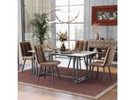 Fortuna Lai Sedia Da Pranzo (4 Pezzi), Marrone, Set Di 4 Sedie Imbottite Di Design Con Schienale, Seduta In Velluto E Struttura In Metallo