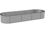 Fortuna Lai Fioriera Rialzata In Metallo 195X62X30Cm Fioriera Fai Da Te Con Fondo Aperto Per Giardino Balcone Argento