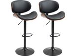 Fortuna Lai Set Di 2 Sgabelli Da Bar, Sgabello Da Cucina Regolabile In Altezza, Sedia Da Bancone In Ecopelle, Sedia Girevole Con Poggiapiedi, Sedia Da Bar Per Cucina, Sala Da Pranzo, Nero, Acciaio, 53 X 52 X 92-112 Cm |