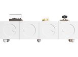 Fortuna Lai Mobile Tv Moderno Bianco, Supporto Tv, Pannello Tv, Supporto Tv Basso. Design Unico. 180,5 X 38 X 50 Cm (L X P X A)