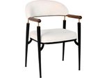 Sedia Da Pranzo Beige Con Struttura In Legno Di Design Elegante Sedia Con Braccioli