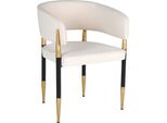 Elegante Sedia Da Pranzo Imbottita Con Gambe In Legno Di Design E Braccioli