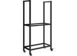 Fortuna Lai Scaffale Per Legna Da Ardere Per Interni In Acciaio 60 X 30 X 119 Cm Scaffale Per Legna Da Ardere A 2 Ripiani Con Rotelle Nero