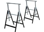 Fortuna Lai Cavalletto Per Sega Regolabile In Altezza Pieghevole Metallo Nero 68X56X80-130 Cm Portata Fino A 200 Kg Per Lavori Con Il Legno