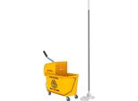 Carrello Di Pulizia Fortuna Lai 20L Carrello Di Pulizia Con Pressa E Set Di Spazzole, Secchio Incl. Mocio, Rotella