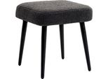 Fortuna Lai Poggiapiedi Poggiapiedi Quadrato Con Effetto Cashmere, Grigio Scuro, Gambe In Acciaio, Ideale Per Soggiorno E Camera Da Letto