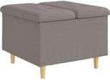 Vidaxl Pouf Con Cuscino Taupe 60 X 60 X 45 Cm Tessuto