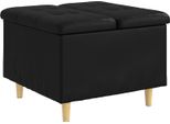 Vidaxl Pouf Con Cuscino Nero 60 X 60 X 45 Cm Pelle Finta