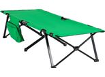 Fortuna Lai Lettino Da Campeggio Pieghevole Con Portata Massima 136 Kg Lettino Da Campo Con Tasca Laterale Oxford Verde Nero 200 X 73 X 49 Cm Per Attività All'aperto E Viaggi